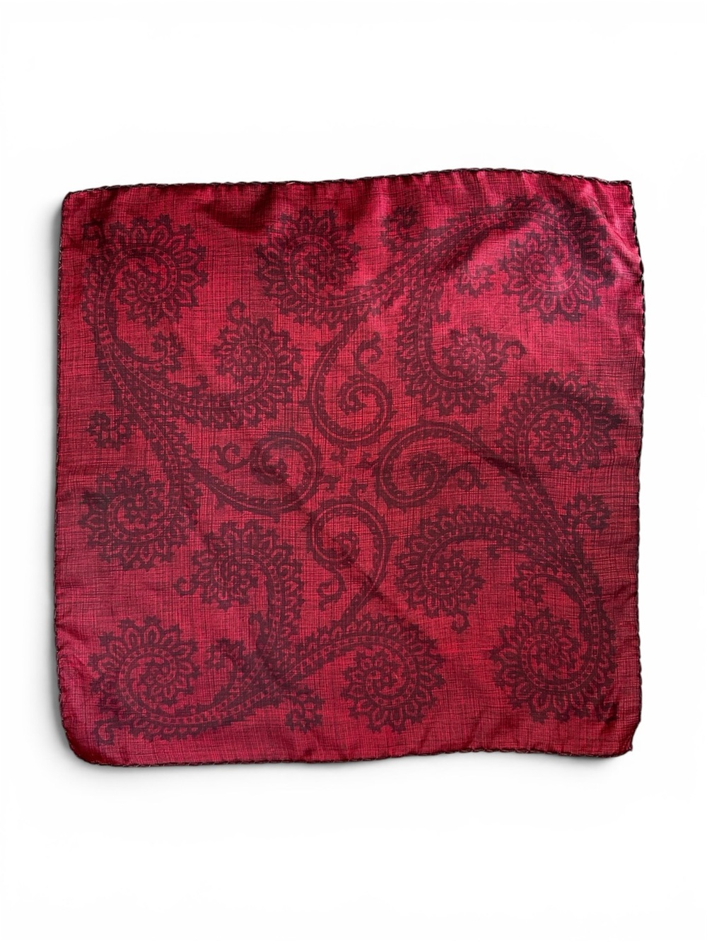 Vintage Red Paisley Scarf Pocket Square - Picture 1 of 5